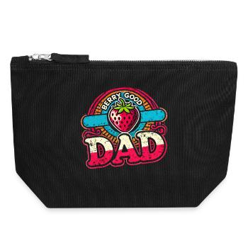Berry Bon papa, Drôle Père fraise - Pochette zippée en toile 18 x 19 cm - noir - Devant