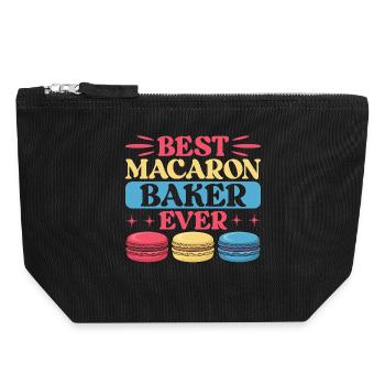 Macaron French Desserts - Canvas Zip Pouch 18 x 19 cm - black - Front