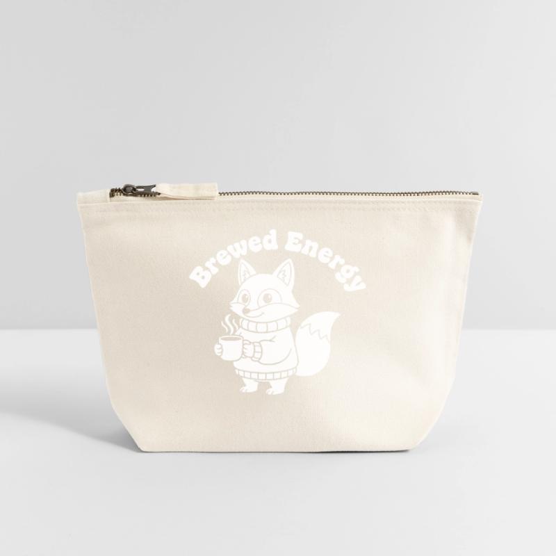 Modèle de pull Coffee Fox Pochette zippée en toile 18 x 19 cm