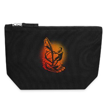 Compact windsurfing design for windsurfing - Canvas Zip Pouch 18 x 19 cm - black - Front