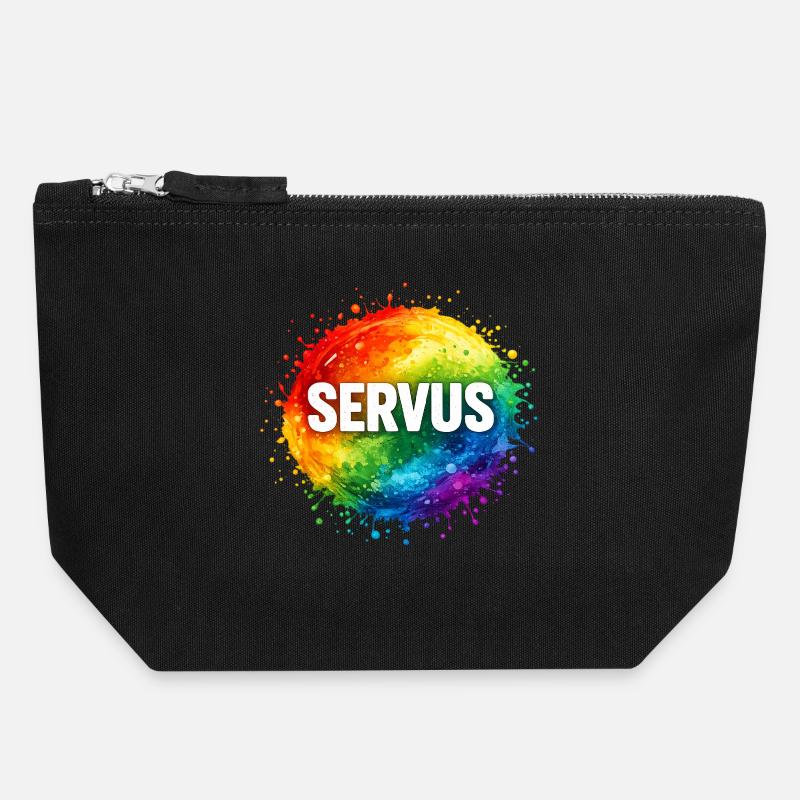 Colourful explosion SERVUS - Canvas Zip Pouch 18 x 19 cm - black