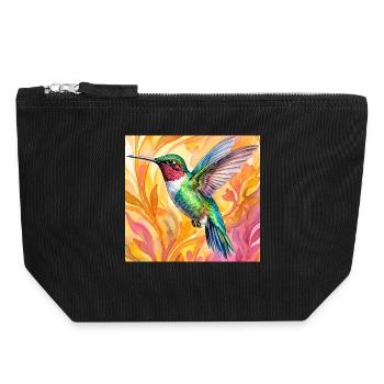 Kolibri - Canvas Reißverschluss-Täschchen (18 x 19 cm) - Schwarz - Vorne