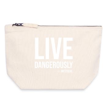 Vis dangereusement Citation de Nietzsche Tee - Pochette zippée en toile 18 x 19 cm - blanc naturel - Devant