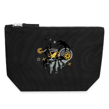 cocktail_bar - Canvas Zip Pouch 18 x 19 cm - black - Front