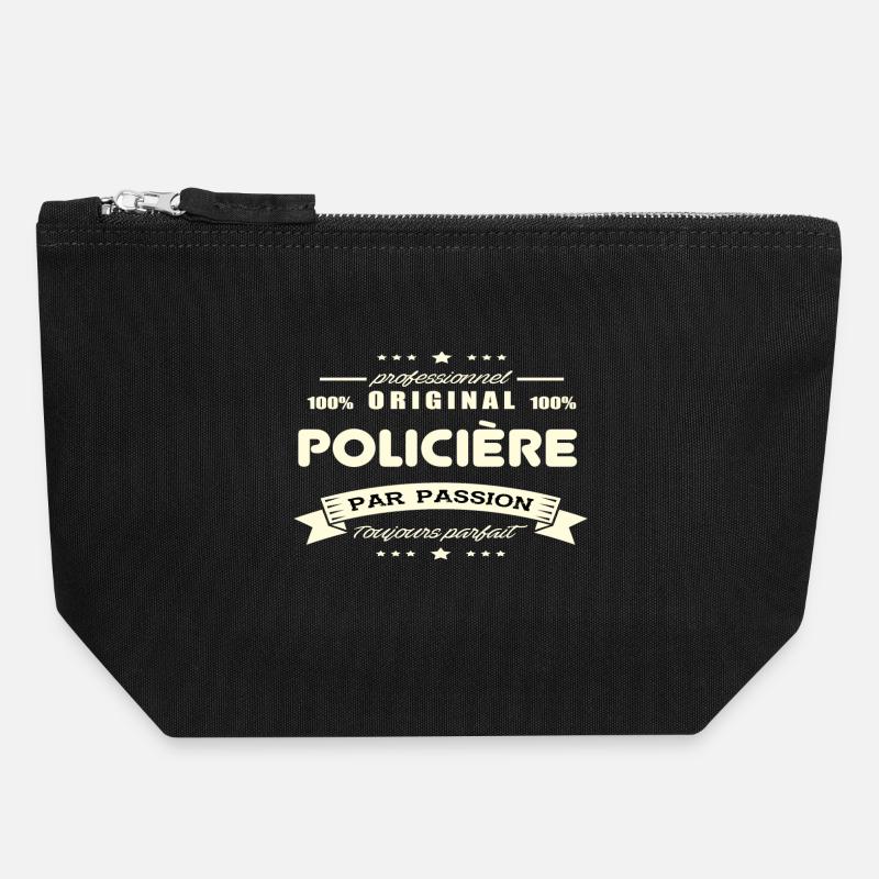 Policière Original - Pochette zippée en toile 18 x 19 cm - noir