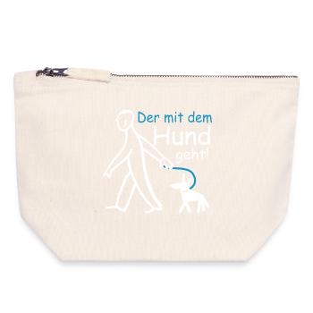 Der mit dem Hund geht ! - Canvas Reißverschluss-Täschchen (18 x 19 cm) - Naturweiß - Vorne