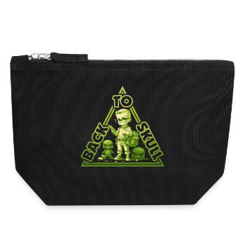 Back to school - green - Canvas Zip Pouch 18 x 19 cm - black - Front