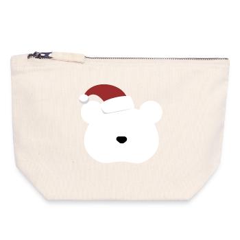 Polar Bear- Christmas edition - Canvas Reißverschluss-Täschchen (18 x 19 cm) - Naturweiß - Vorne