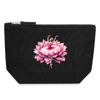 Danseuse de ballet avec tutu - Pochette zippée en toile 18 x 19 cm - noir - Devant