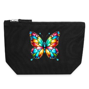 Butterfly - Canvas Zip Pouch 18 x 19 cm - black - Front