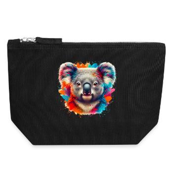 Koala - Canvas Zip Pouch 18 x 19 cm - black - Front