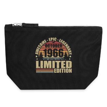 59th Retro Anniversary October 1966 - October 1966 - Canvas Zip Pouch 18 x 19 cm - black - Front