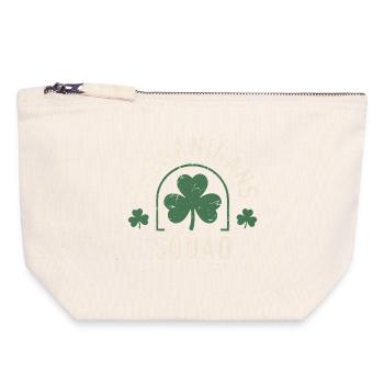 Équipe de Folies Trèfle Fun - Pochette zippée en toile 18 x 19 cm - blanc naturel - Devant