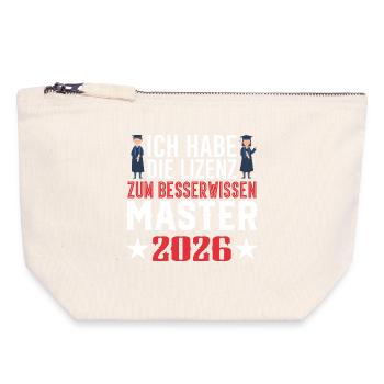Master Abschluss Promotion Sponsion 2026 - Canvas Reißverschluss-Täschchen (18 x 19 cm) - Naturweiß - Vorne