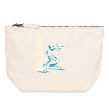 Biathlon Passion Liebhaber Geschenk - Canvas Reißverschluss-Täschchen (18 x 19 cm) - Naturweiß - Vorne