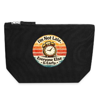 Punctuality Alarm Clock Retro - Canvas Zip Pouch 18 x 19 cm - black - Front