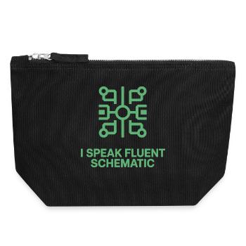 Je parle couramment la technologie des schémas circuités - Pochette zippée en toile 18 x 19 cm - noir - Devant