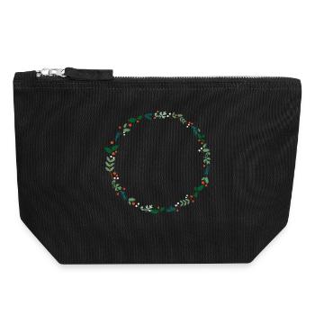 Une couronne de houx - Pochette zippée en toile 18 x 19 cm - noir - Devant