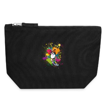 Klekskatze - Canvas Zip Pouch 18 x 19 cm - black - Front