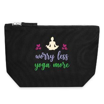 Worry Less Yoga More - Canvas Zip Pouch 18 x 19 cm - black - Front