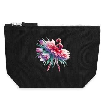Danseuse de ballet avec tutu - Pochette zippée en toile 18 x 19 cm - noir - Devant