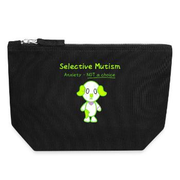 KawaiiDOGGOS - Clover "Selective mutism" print - Canvas Zip Pouch 18 x 19 cm - black - Front
