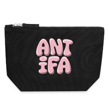 Antifa – Antifaschistisches Merch - Canvas Reißverschluss-Täschchen (18 x 19 cm) - Schwarz - Vorne