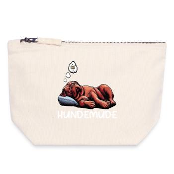 Hundemüde Bordeaux Dogge Bordeauxs Bordeaux Doggen - Canvas Reißverschluss-Täschchen (18 x 19 cm) - Naturweiß - Vorne