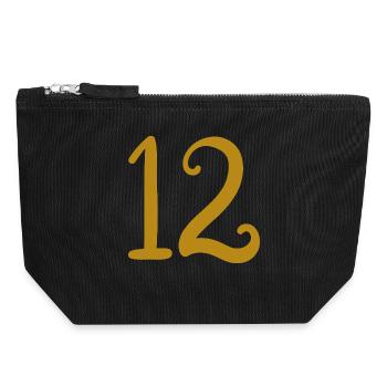 12 - Canvas Zip Pouch 18 x 19 cm - black - Front