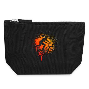 Cadeau de BMX freestyle pour un rider freestyle - Pochette zippée en toile 18 x 19 cm - noir - Devant