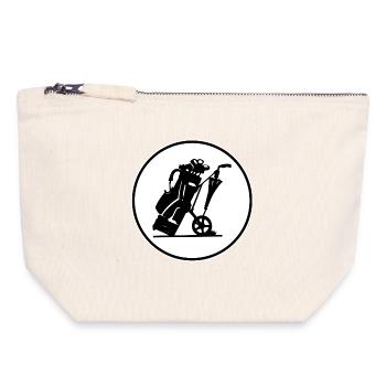 Club de golf - Pochette zippée en toile 18 x 19 cm - blanc naturel - Devant
