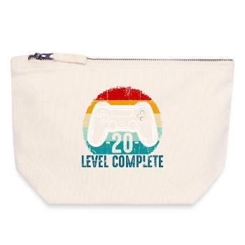 Retro-Controller-Level abgeschlossen - Canvas Reißverschluss-Täschchen (18 x 19 cm) - Naturweiß - Vorne