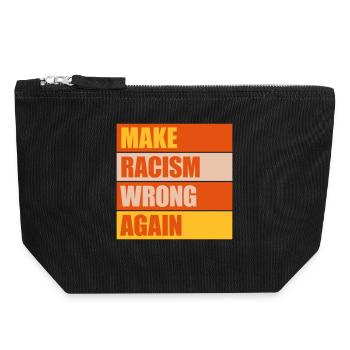make racism wrong again - Canvas Reißverschluss-Täschchen (18 x 19 cm) - Schwarz - Vorne