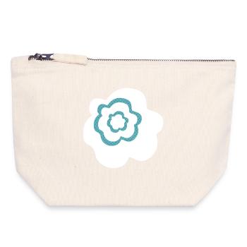 Flower Flower White Points Scandinavian Decoration - Canvas Zip Pouch 18 x 19 cm - nature - Front