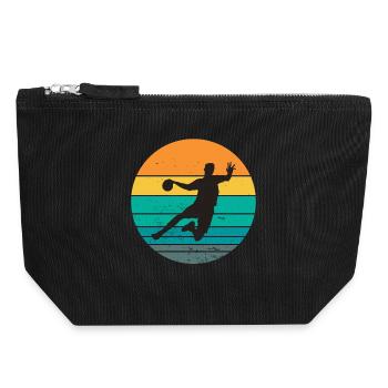 Handball, Handballfan, Handball spielen - Canvas Reißverschluss-Täschchen (18 x 19 cm) - Schwarz - Vorne