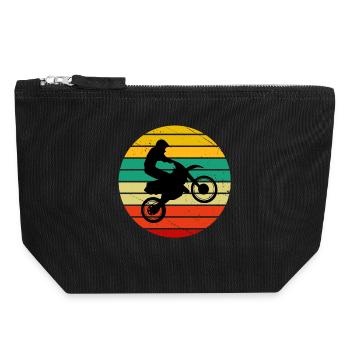 Chopper, Biker, Motorradfan - Canvas Reißverschluss-Täschchen (18 x 19 cm) - Schwarz - Vorne