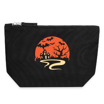 Gruselige Halloween-Nacht - Canvas Reißverschluss-Täschchen (18 x 19 cm) - Schwarz - Vorne