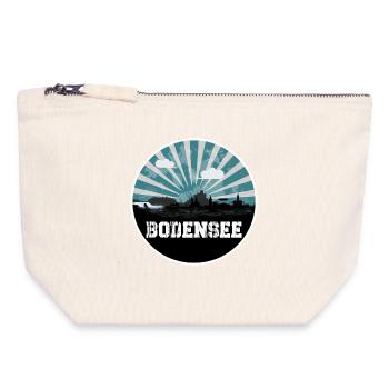 Horizon de l’heure bleue du lac de Constance - Pochette zippée en toile 18 x 19 cm - blanc naturel - Devant