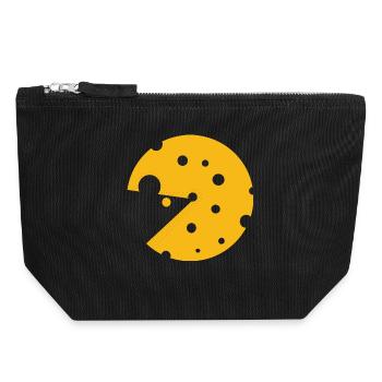 Du fromage ou une souris dans cette illusion d’optique amusante - Pochette zippée en toile 18 x 19 cm - noir - Devant