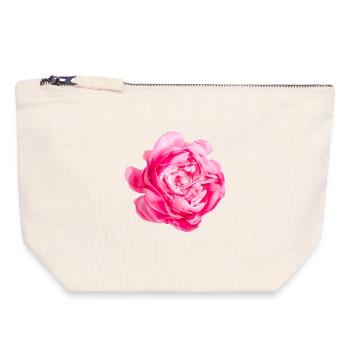 Blume Prinzessin Alexandra von Kent Rose - Canvas Reißverschluss-Täschchen (18 x 19 cm) - Naturweiß - Vorne