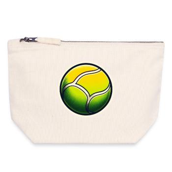 Tennis Ball Green Yellow - Canvas Zip Pouch 18 x 19 cm - nature - Front