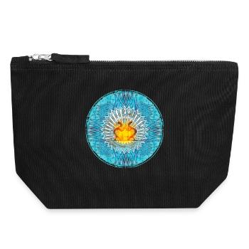 Heilige Flamme Mandala Design Ibiza - Canvas Reißverschluss-Täschchen (18 x 19 cm) - Schwarz - Vorne