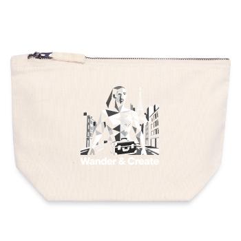 Voyage Art Design Carte du monde Paris Wanderlust - Pochette zippée en toile 18 x 19 cm - blanc naturel - Devant