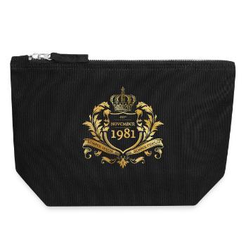44th Birthday Semper Verum - Established 11/1981 - Canvas Zip Pouch 18 x 19 cm - black - Front