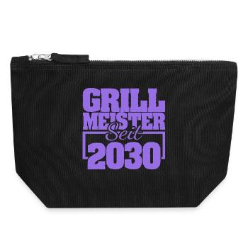 2030 - Canvas Zip Pouch 18 x 19 cm - black - Front