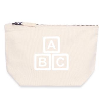 ABC-Blockschild-Stil - Canvas Reißverschluss-Täschchen (18 x 19 cm) - Naturweiß - Vorne