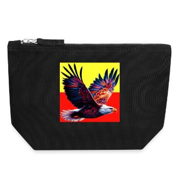 eagle - Canvas Zip Pouch 18 x 19 cm - black - Front