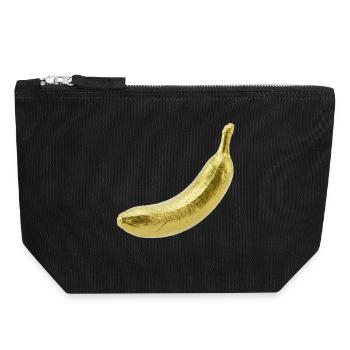 Goldene Banane - Canvas Reißverschluss-Täschchen (18 x 19 cm) - Schwarz - Vorne