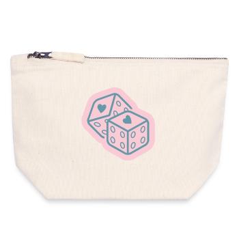 Heart cube in pastel pink - Canvas Zip Pouch 18 x 19 cm - nature - Front