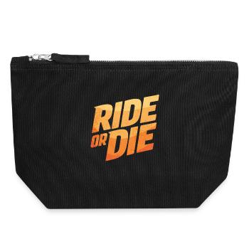 RIDE OR DIE – Asphalt Adventure - Canvas Zip Pouch 18 x 19 cm - black - Front